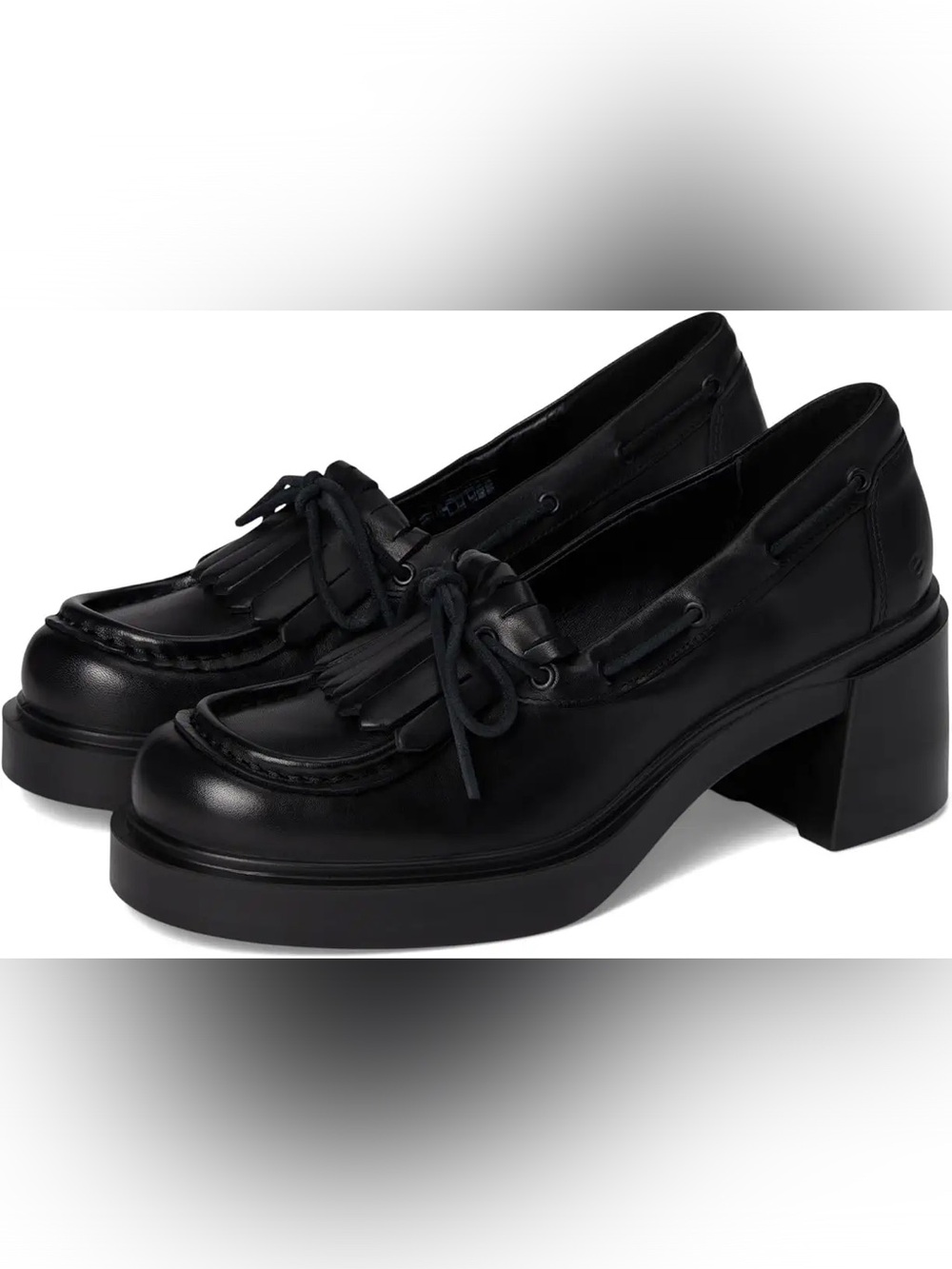 ECCO Metropole Seoul 45 Heeled Loafer Sz 10-10.5 Black Moc